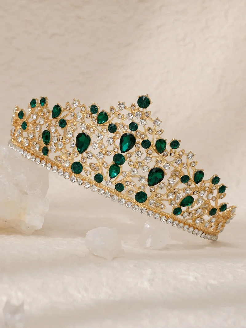 European and American All-match Bride Wedding Hair Accessories Light Luxury Full Diamond Birthday Party Crown Baroque Vintage Rhinestone Crown