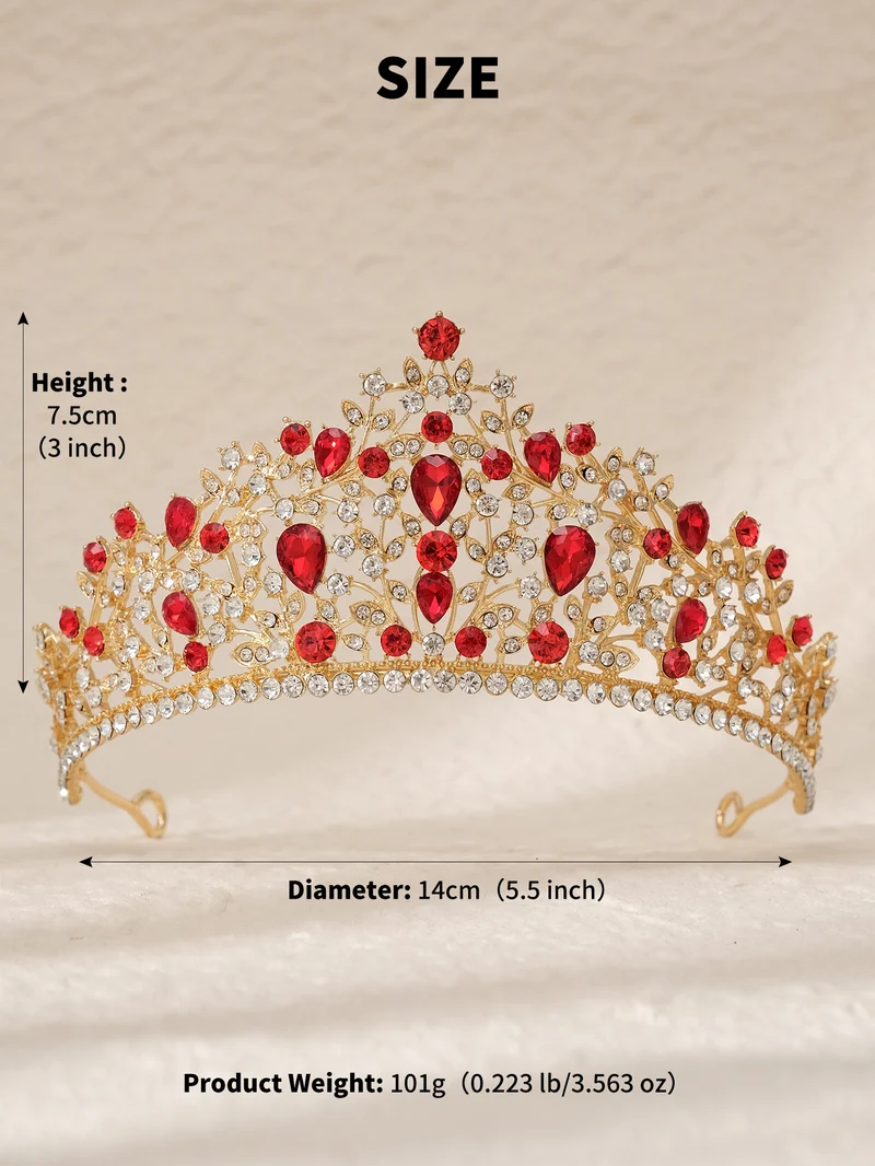European and American All-match Bride Wedding Hair Accessories Light Luxury Full Diamond Birthday Party Crown Baroque Vintage Rhinestone Crown