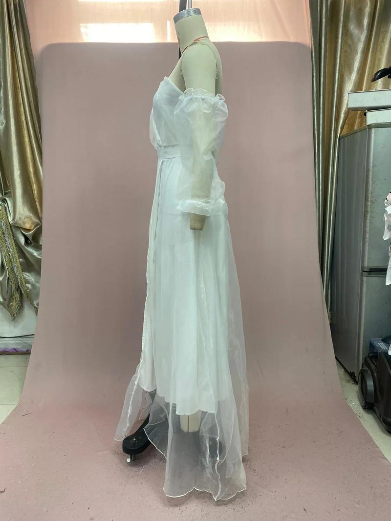 2026 European and American Autumn and Winter New Long-Sleeve Party Dress Amazon Long Elegant Mid-Waist Chiffon Women's Dress