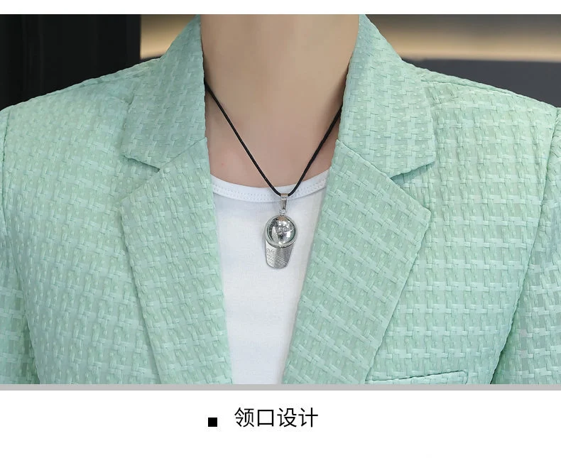 Summer half sleeve thin suit Korean style men's half sleeve fashionable fashionable jacket slim fit trendy summer small suit