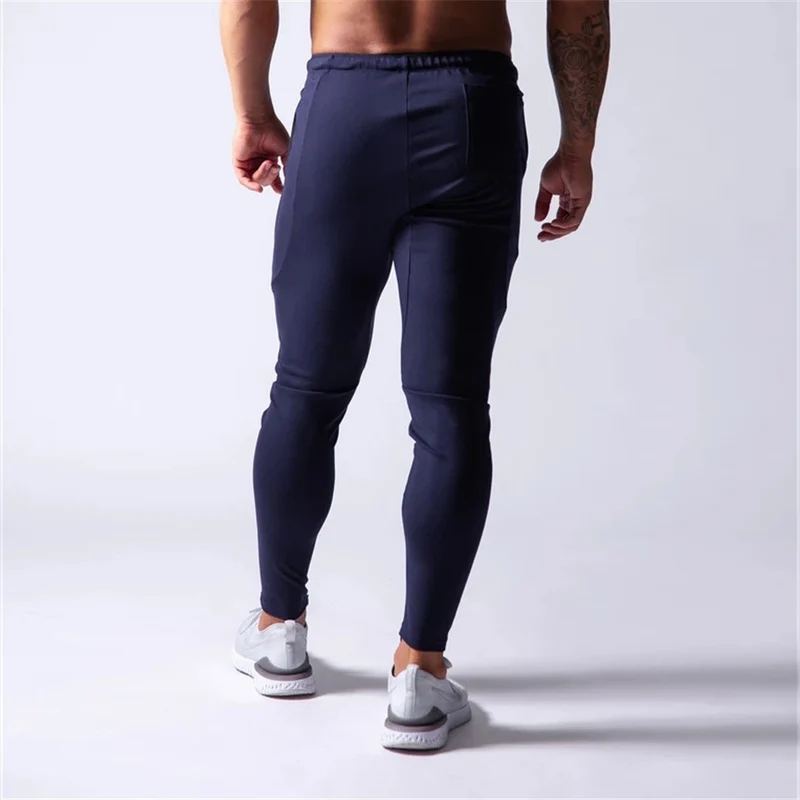 2019 Men's Sports Pants Men's Slim-Fit Elastic Invisible Zipper Casual Pants Stretch Cotton Foot-Retaining Pants Men's