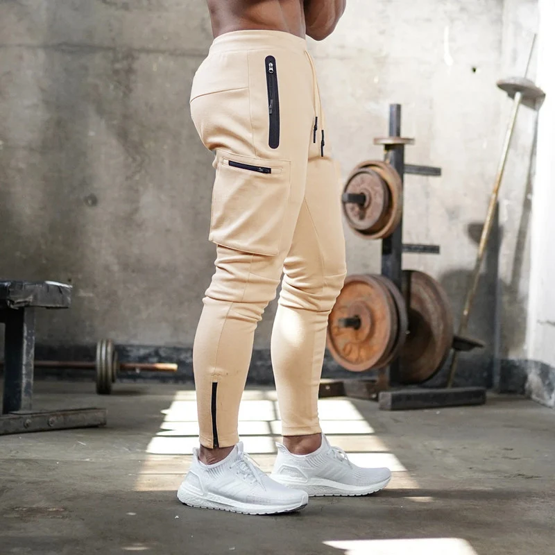 Cross-Border Men's Casual Versatile Sports Overalls Cotton Running Fitness Camouflage Trousers Zipper Decorative Trousers
