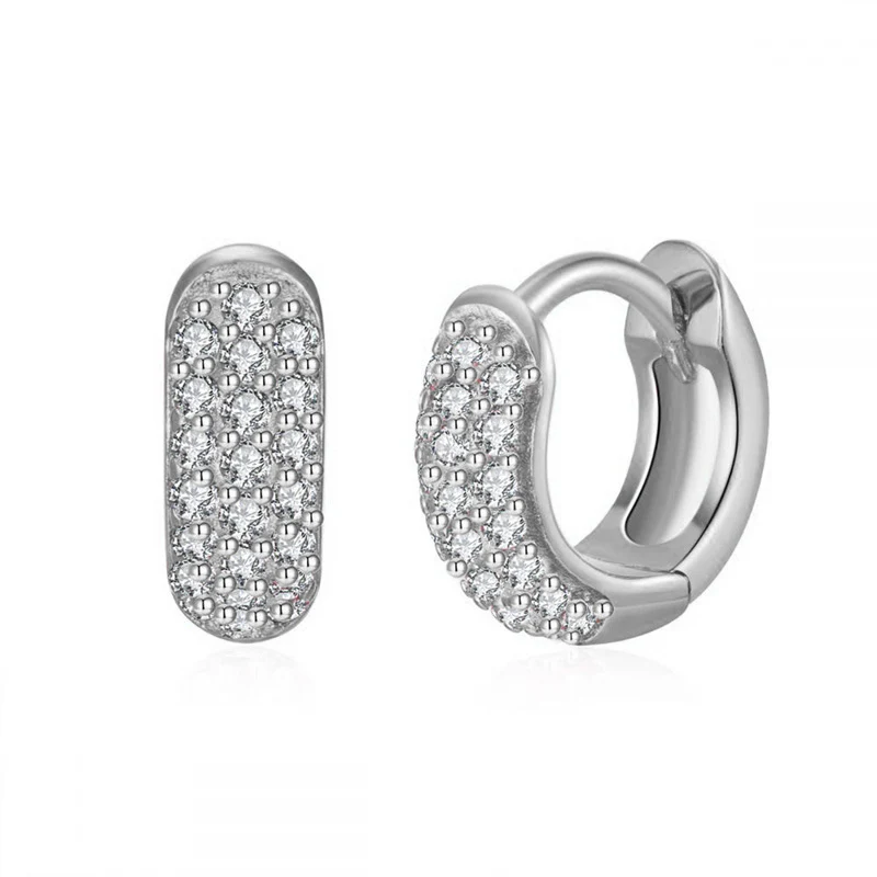European and American Classic Ins Style Color Zircon Light Luxury Heavy Industry Round Ear Buckle Trendy high quality 24K Gold Plated Earrings