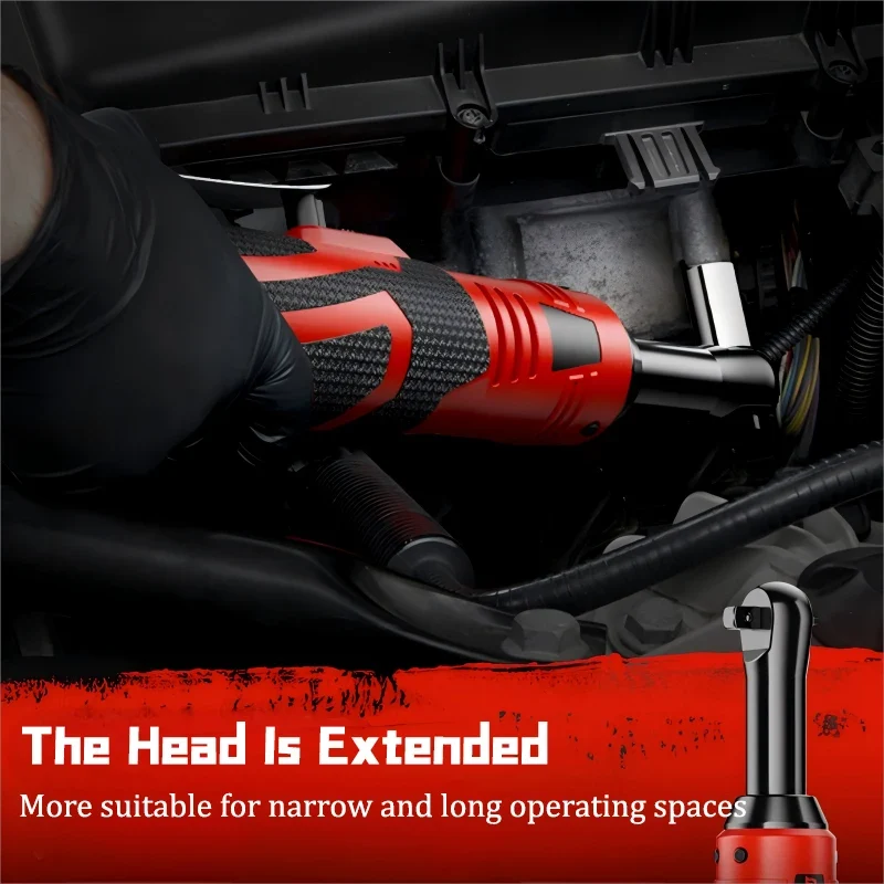 Car Repair Tool Box 18V Cordless Electric Ratchet Wrench with Rechargeable Battery