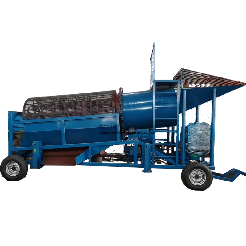 Popular Gold Separator Trommel Screen with Sluice Box Gold Mat and Water Pump
