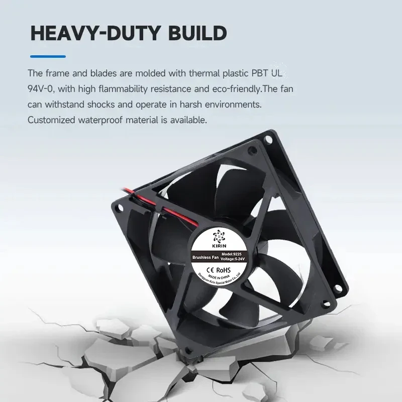 9225 High Speed Brushless Industrial DC Motor Axial Flow Cooled DC 12v Brushless Fan