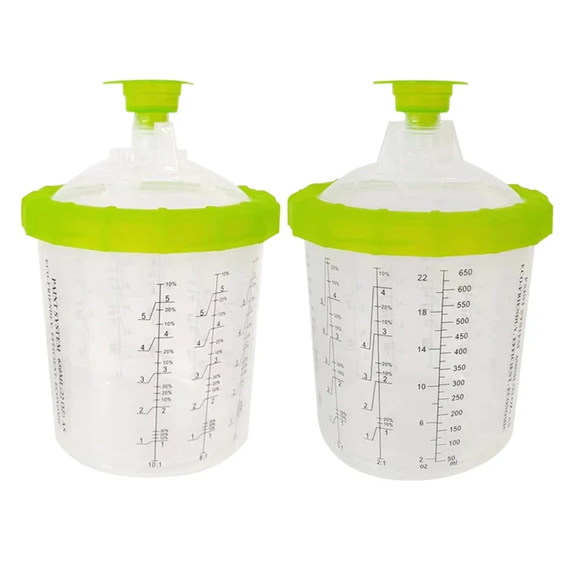 50Pcs 400ML Spray Gun Paint Tank Paint Spray Gun Mixing Cup No Clean Disposable Measuring Cup Type H/O Quick Cup