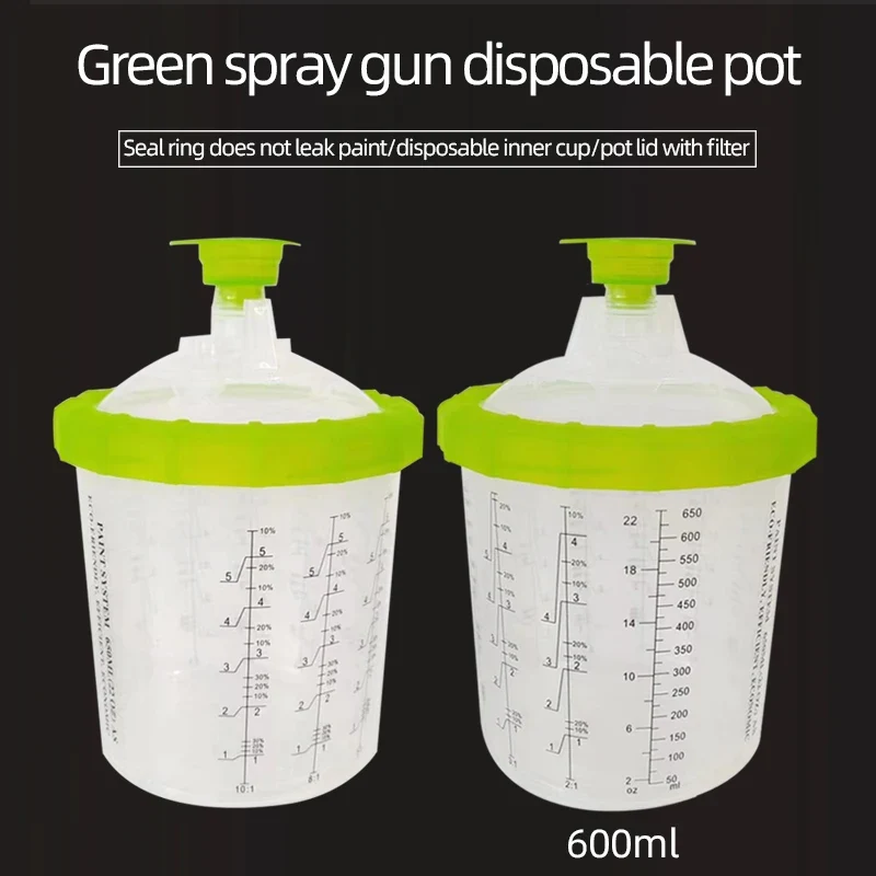 50Pcs 400ML Spray Gun Paint Tank Paint Spray Gun Mixing Cup No Clean Disposable Measuring Cup Type H/O Quick Cup