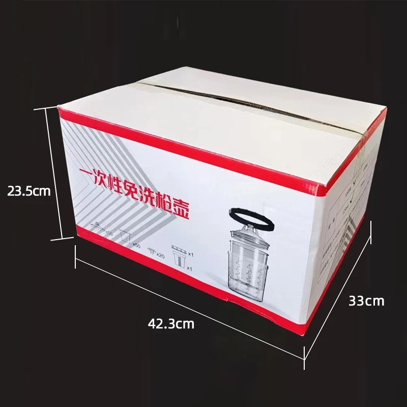 50Pcs 400ML Spray Gun Paint Tank Paint Spray Gun Mixing Cup No Clean Disposable Measuring Cup Type H/O Quick Cup