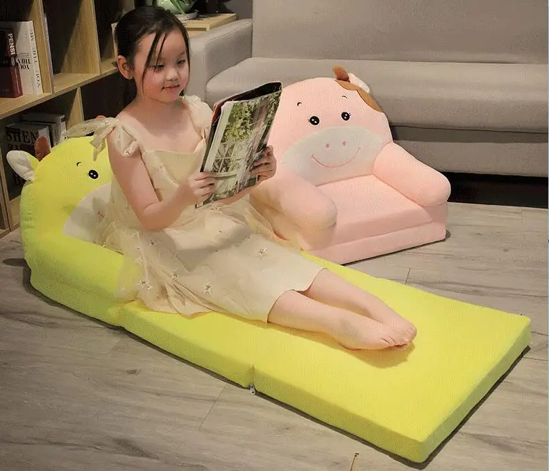 Sofas Children Sofa Cute Cartoon Lazy Folding Small Sofa Bed Girl Princess Baby Toddler Dual-purpose Child Seat All sofas