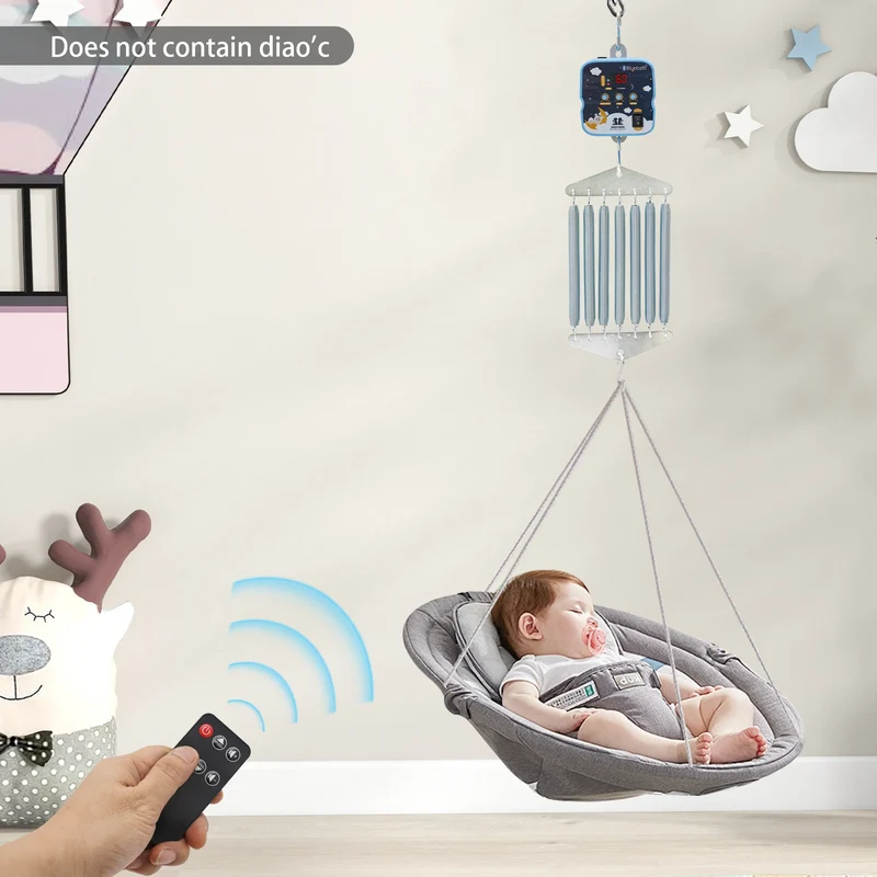 12W Electric Baby Swing Control, 7 Springs Baby Cradle Rocker Control, Adjustable Hanging Babies 0-12 Months