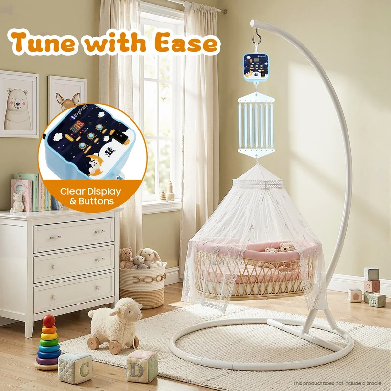 12W Electric Baby Swing Control, 7 Springs Baby Cradle Rocker Control, Adjustable Hanging Babies 0-12 Months
