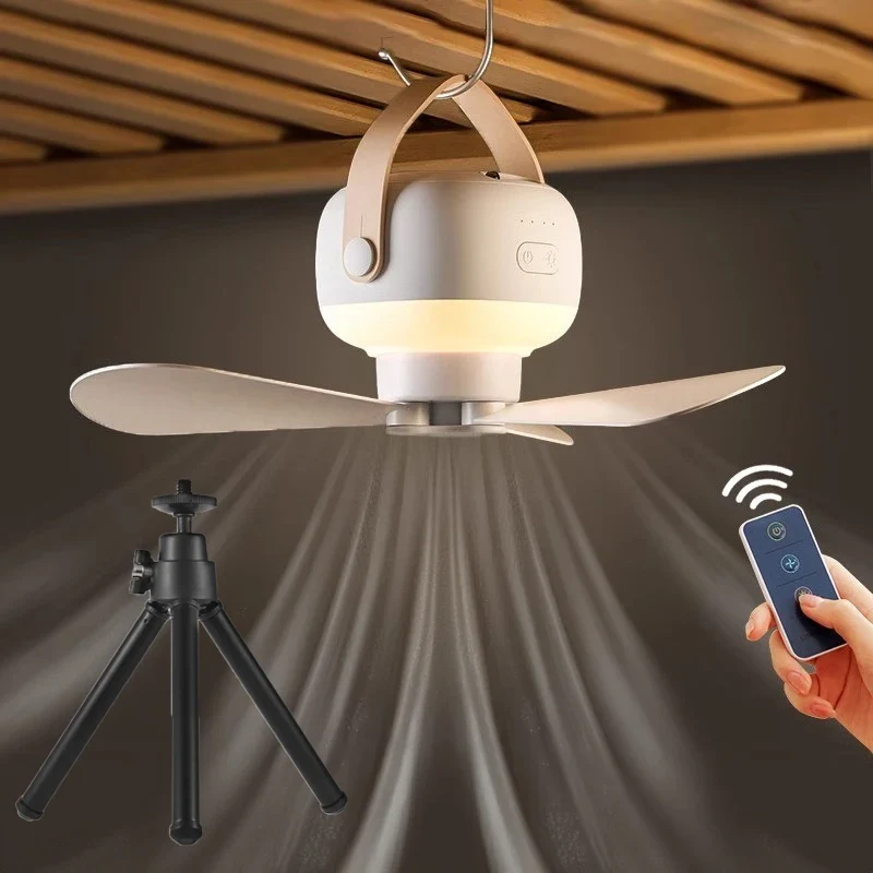 Electric fan ceiling fan, dormitory small fan, mosquito net ceiling, desktop triangular frame, adjustable night light
