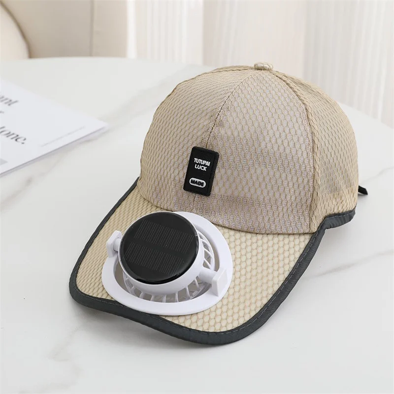 Summer Usb Solar Fan Baseball Cap for Men Women Mesh Adjustable Breathable Unisex Caps Quick Dry Running Hat Cap Outdoor Sports