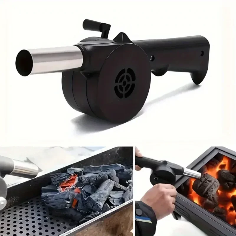 1pc Grill Manual Fan Hand Crank BBQ Fan Portable Barbeque Air Blower With Manual Handle BBQ Accessories