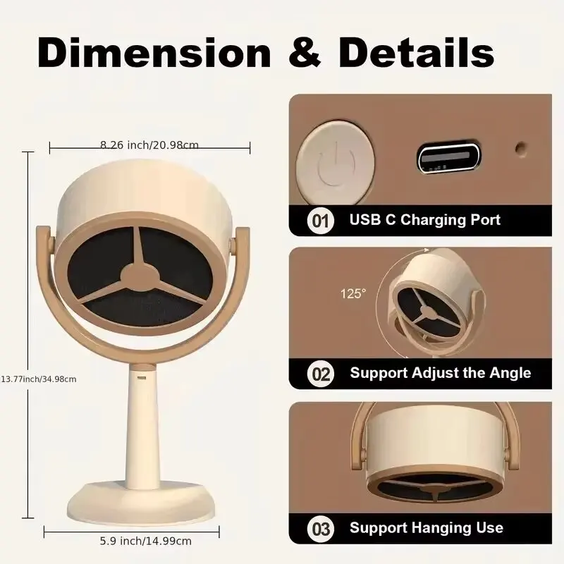 Electric Desktop Range Hood USB Adjustable Angle Portable Mini High Suction Power Exhaust Fan for BBQ Hot Pot Kitchen Appliance