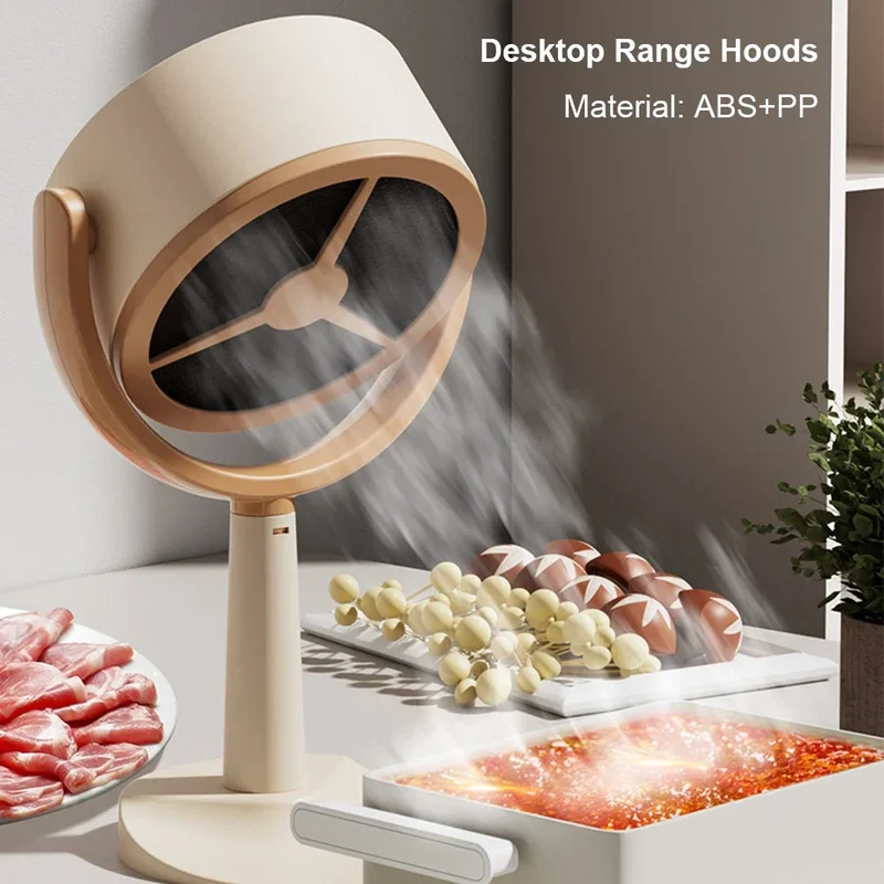 Electric Desktop Range Hood USB Adjustable Angle Portable Mini High Suction Power Exhaust Fan for BBQ Hot Pot Kitchen Appliance