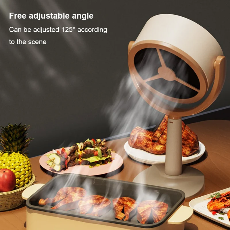 Electric Desktop Range Hood USB Adjustable Angle Portable Mini High Suction Power Exhaust Fan for BBQ Hot Pot Kitchen Appliance