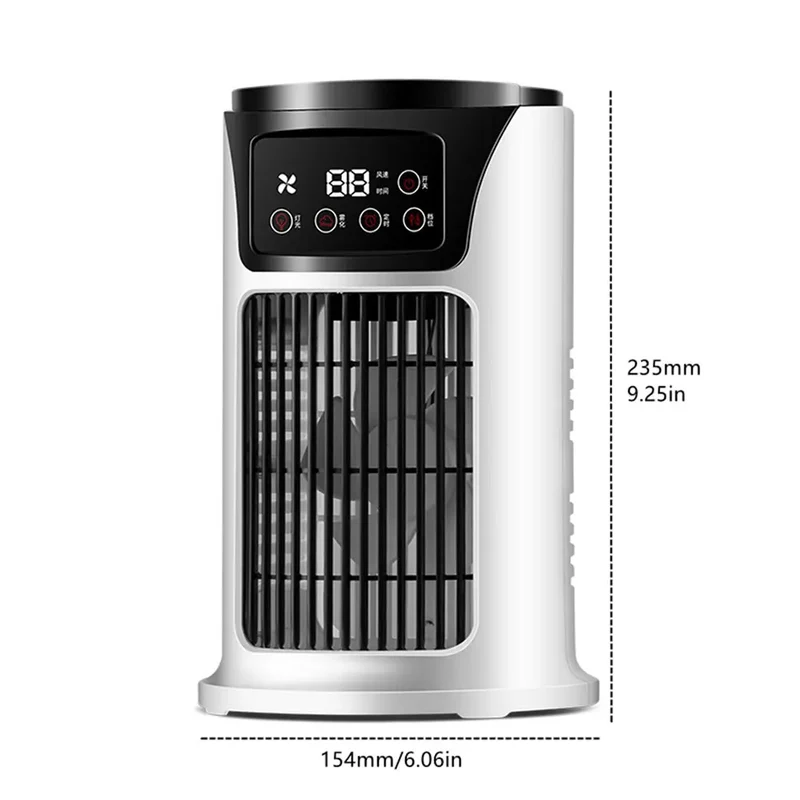 Water Cooling Fan Air Conditioner Adjustable Speeds Timer Personal Fan Air Cooler With Humidifier for Bedroom Living Room Office