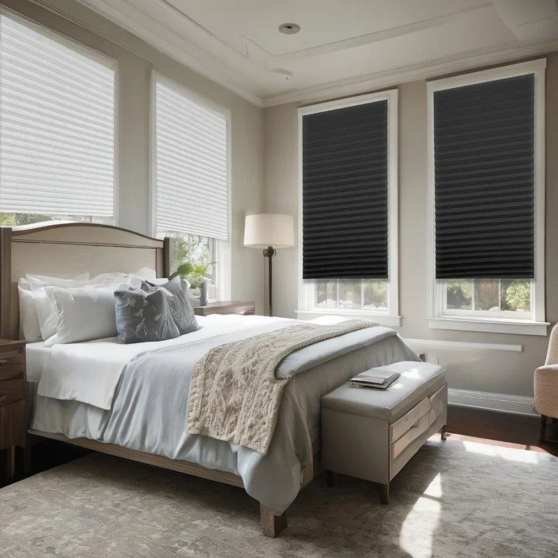 Window Shades Non-woven Fabric Pleated Zebra Blinds Roller Room Blackout Curtain For Living Room Balcony Easy Installation