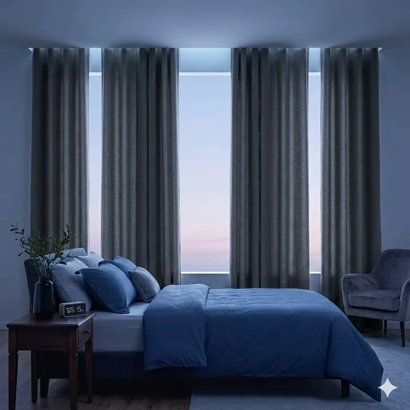 Jinchan Single Panel Faux Linen Blackout Curtain, Metal Grommet Top Room Darkening Drapes, Thermal Insulated Shield(Grey/Beige)