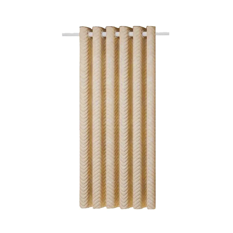 1pc Diamond-patterned warm-colored cold-proof and thermal curtain with light luxury French style - A must-have item for bedrooms