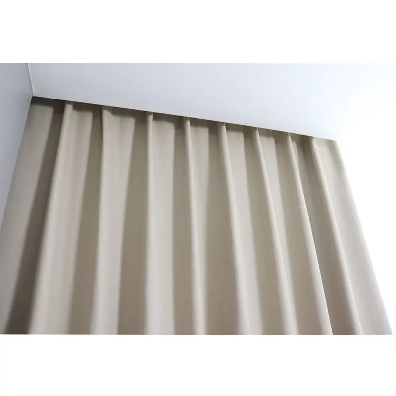 1Pcs Full Blackout Partition Blackout Curtain Polyester Fabric Beige Window Door Curtain High Shading Protection