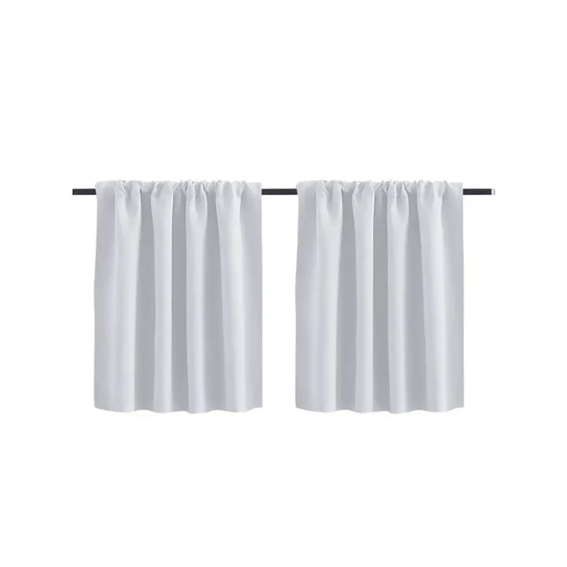 Pure Color Short Tier Curtains for Small Window Treatment Durable Short Blackout Curtain Washable Half Window Curtains