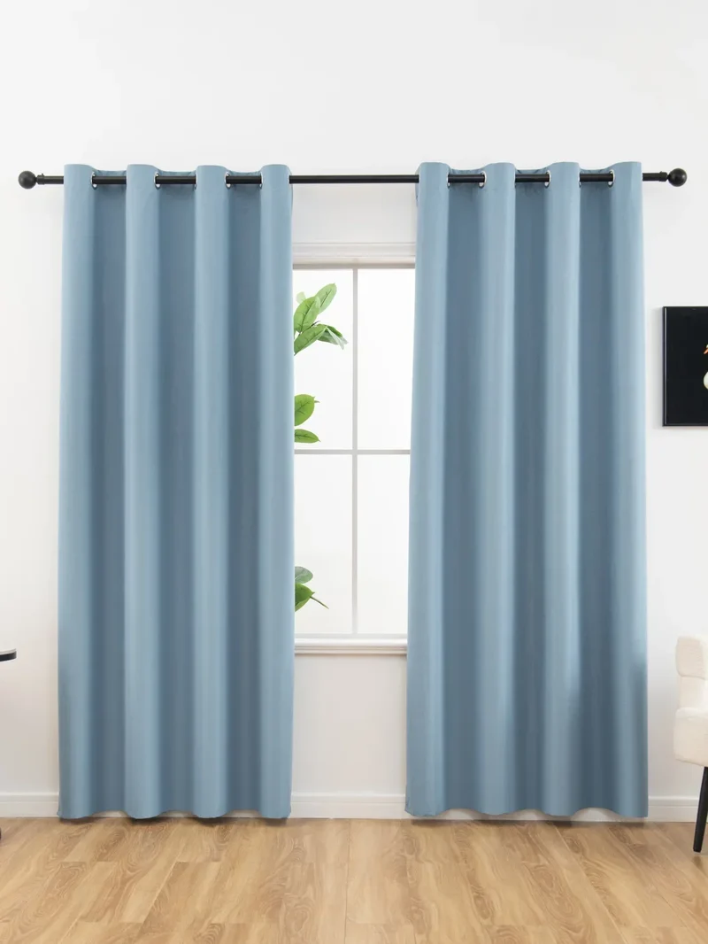 2panels Solid 100% Blackout Curtain - Curtains for Bedroom, Living Room Decor - UV Protection, Easy Sliding and Stylish Design
