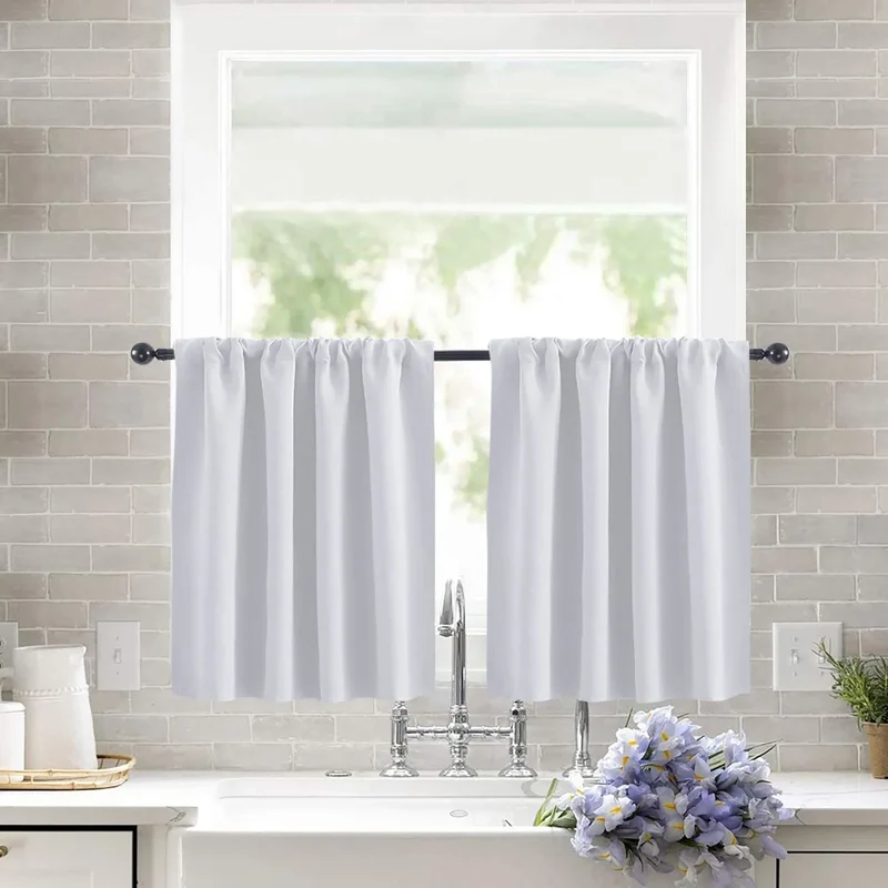 Modern Simple New Solid Color High-precision Short Curtain Finished Blackout Curtain Kitchen Partition Curtain Coffee Curtain.