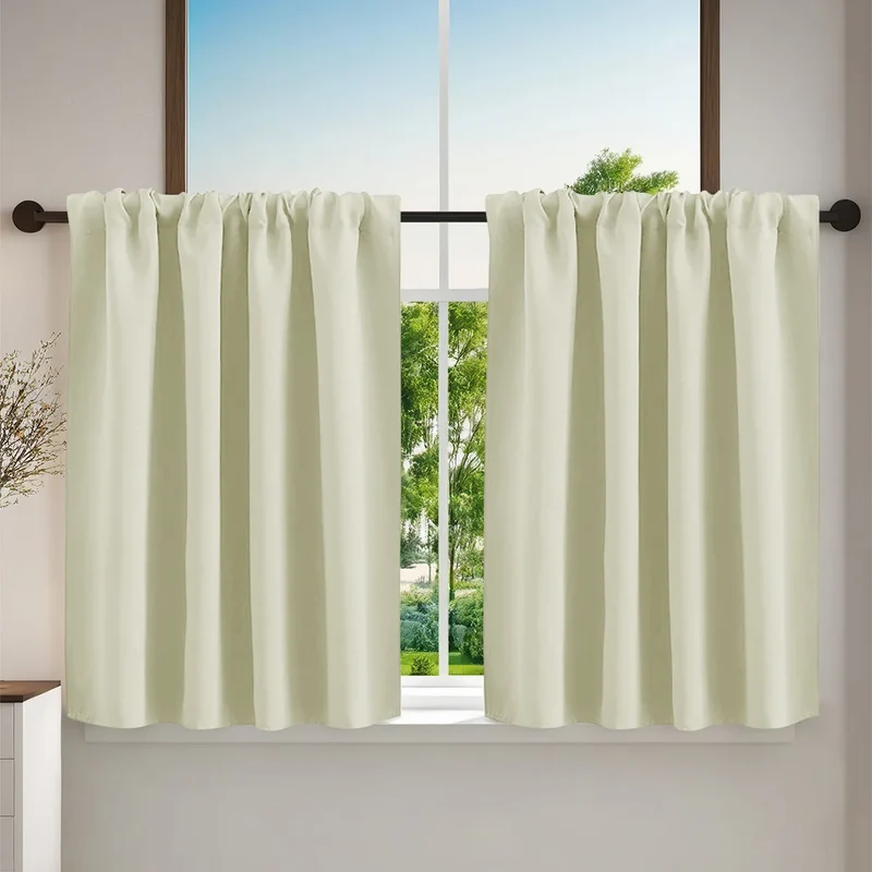 Modern Simple New Solid Color High-precision Short Curtain Finished Blackout Curtain Kitchen Partition Curtain Coffee Curtain.
