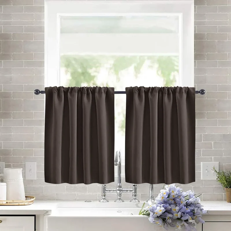 Modern Simple New Solid Color High-precision Short Curtain Finished Blackout Curtain Kitchen Partition Curtain Coffee Curtain.