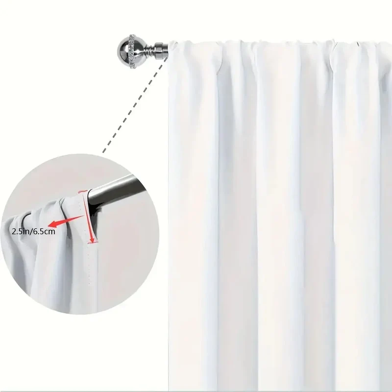 2pcs Blackout Curtain Set, Oriental Ink Landscape Design, Rod Pocket Polyester Panels, Contemporary Style, Machine Washable for