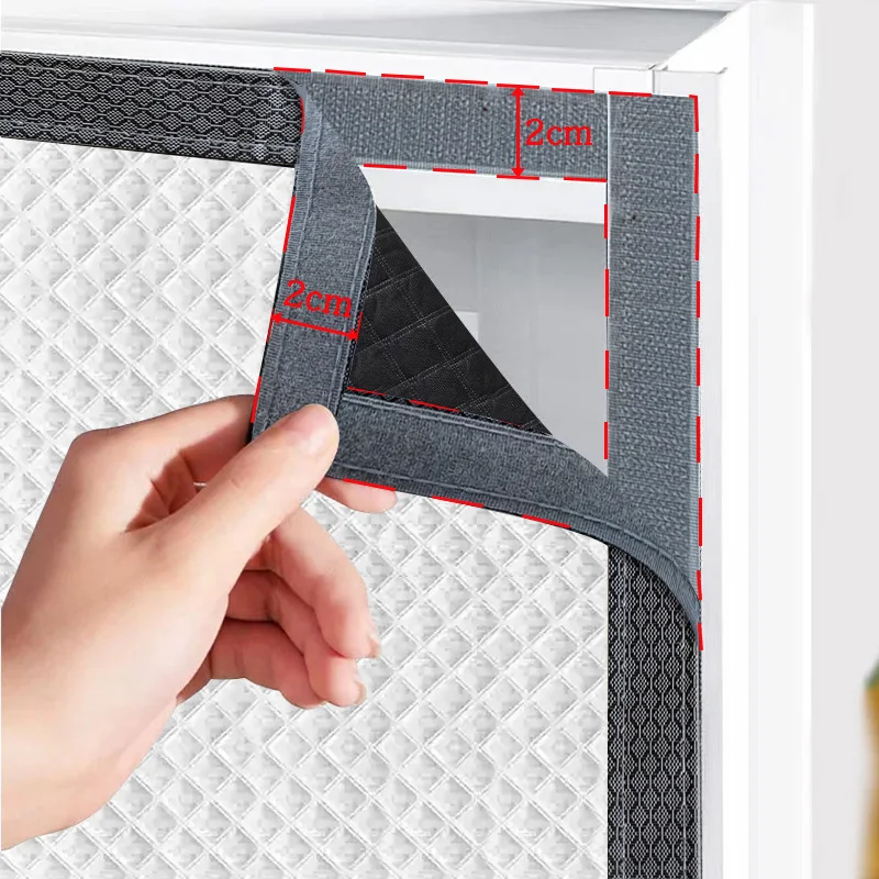 Window windproof, warm curtain, cold proof double-layer thick blackout curtain, soundproof cotton window, gray zipper style