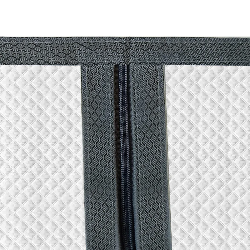 Window windproof, warm curtain, cold proof double-layer thick blackout curtain, soundproof cotton window, gray zipper style