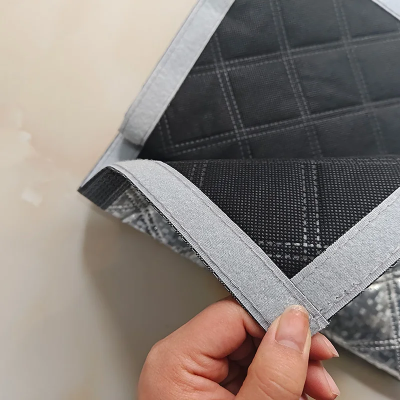 Window windproof, warm curtain, cold proof double-layer thick blackout curtain, soundproof cotton window, gray zipper style