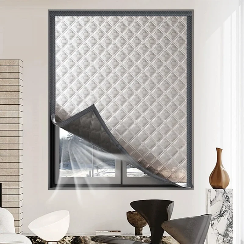 Windproof thermal curtain winter bedroom windproof thermal artifact heat storage insulation film cold seal Windows waterproof