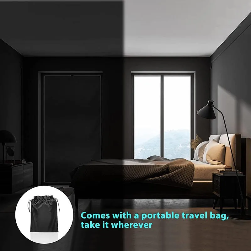 Universal Blackout Curtain Removable Portable Travel Blocking Darkest Window Film Cloth Temporary DIY No Drill Curtains