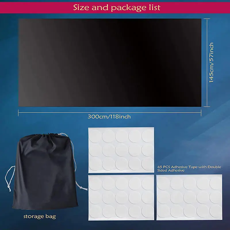 Universal Blackout Curtain Removable Portable Travel Blocking Darkest Window Film Cloth Temporary DIY No Drill Curtains