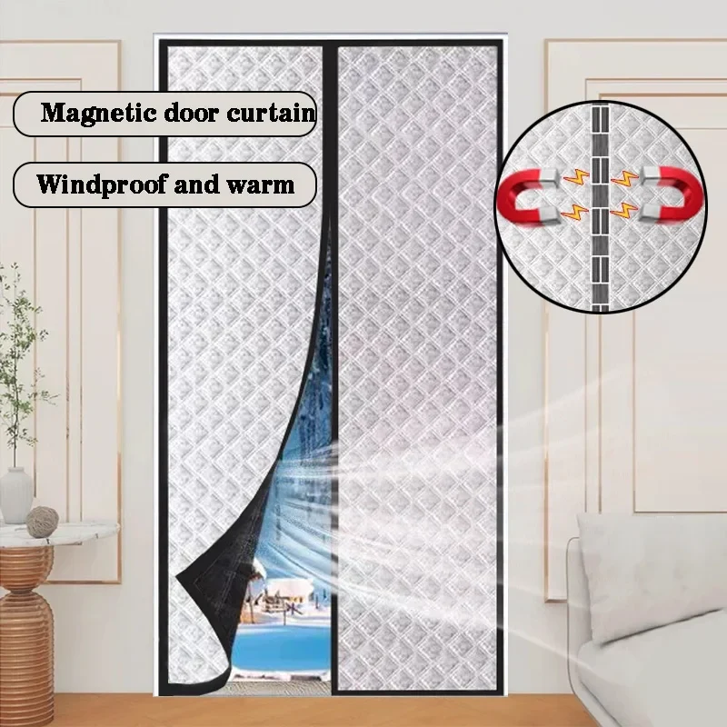 Winter magnetic cotton door curtain, thickened, warm, windproof, partition curtain, soundproof, cold proof, blackout curtain