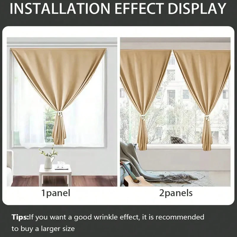 1pc Modern Elegant 100%Blackout Curtain, Fashion Home Decor for Living Room Bedroom, Effective UV Blocker Drapes, Korean Style