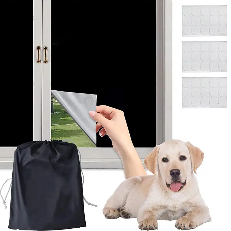 Blackout Curtain Self-adhesive Cooling Window Shades With Silver Coate For Living Room Bedroom Home Window Film Cloth