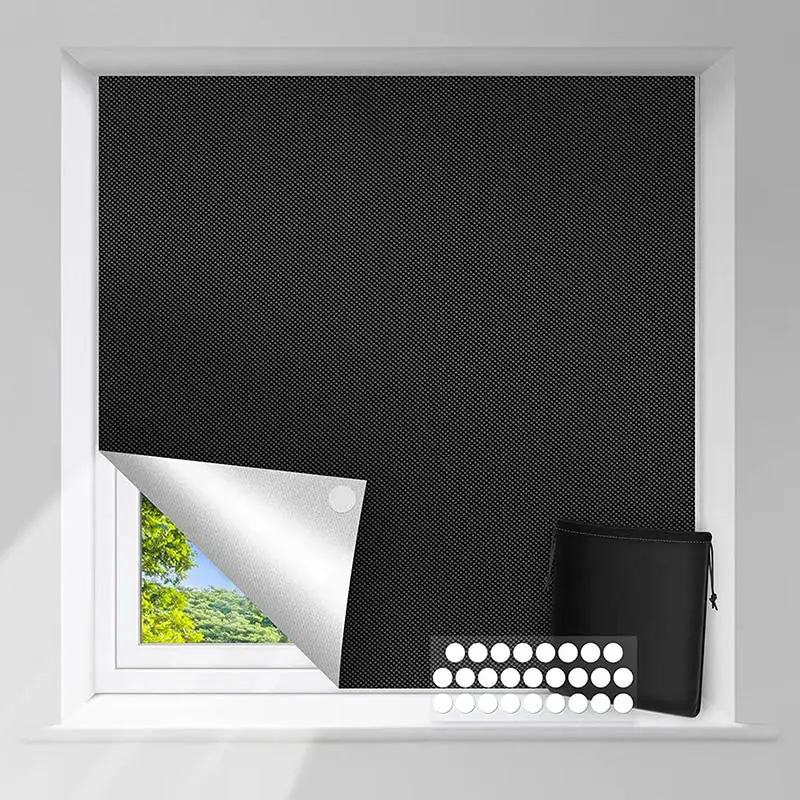 Blackout Curtain Self-adhesive Cooling Window Shades With Silver Coate For Living Room Bedroom Home Window Film Cloth