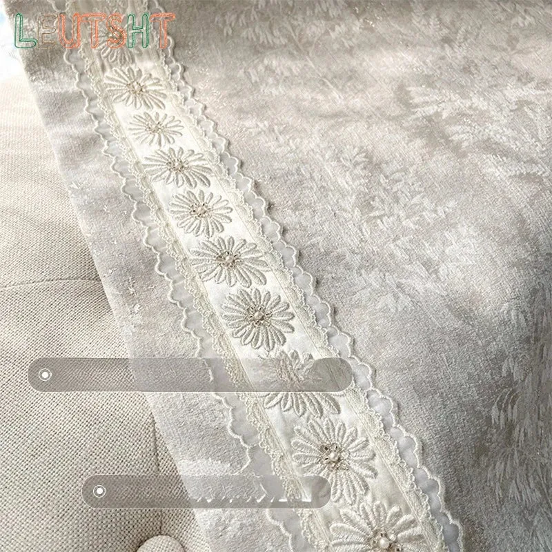 French Retro Style High-end Luxury Romantic Jacquard Chenille Lace Blackout Curtain Bedroom Door Screen Shutter Home Decor