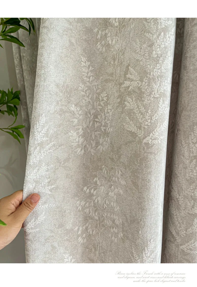 French Retro Style High-end Luxury Romantic Jacquard Chenille Lace Blackout Curtain Bedroom Door Screen Shutter Home Decor