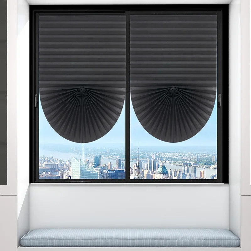 1 PC Easy Installation Window Shades Non-woven Fabric Pleated Zebra Blinds Roller Room Blackout Curtain For Living Room Balcony