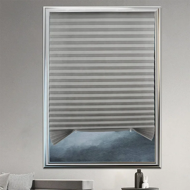 1 PC Easy Installation Window Shades Non-woven Fabric Pleated Zebra Blinds Roller Room Blackout Curtain For Living Room Balcony