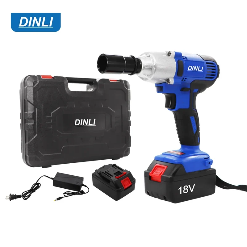 18V Cordless Lithium Impact Wrench Power Drill for Car Repair with Brush Motor Tool for Efficient Work