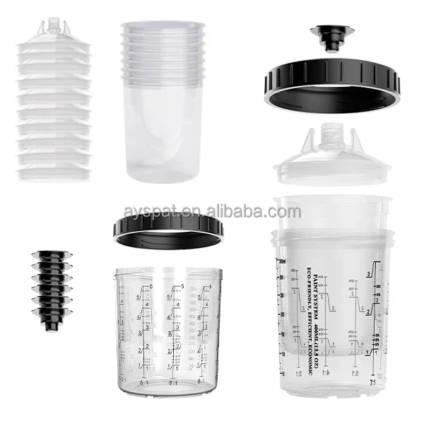650ML Plastic Disposable Paint Spray Cups with 125mic Filter