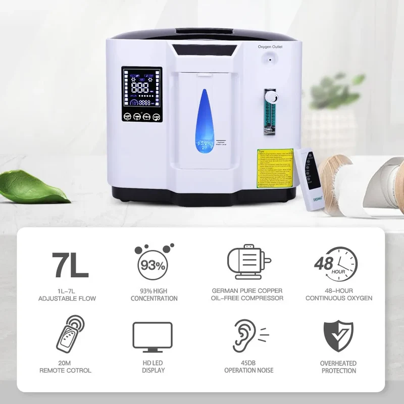 Kainuo Mini Portable Micro Oxygen Generator Machine for Home & Hospital Use with Durable Motor and Bearing Core Components